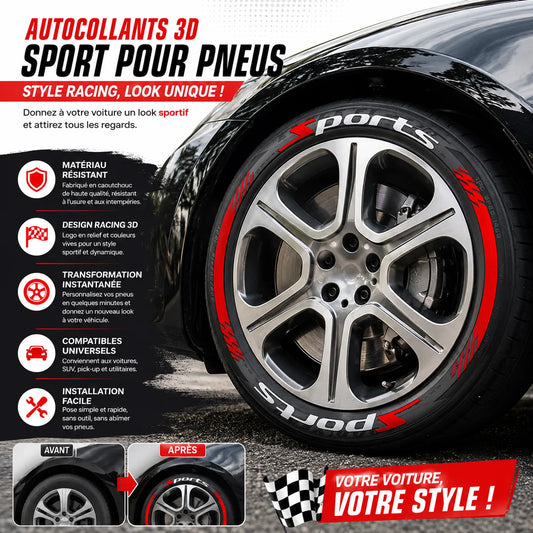 Stickers Pneus 3D – Donnez un Look Racing à Votre Auto